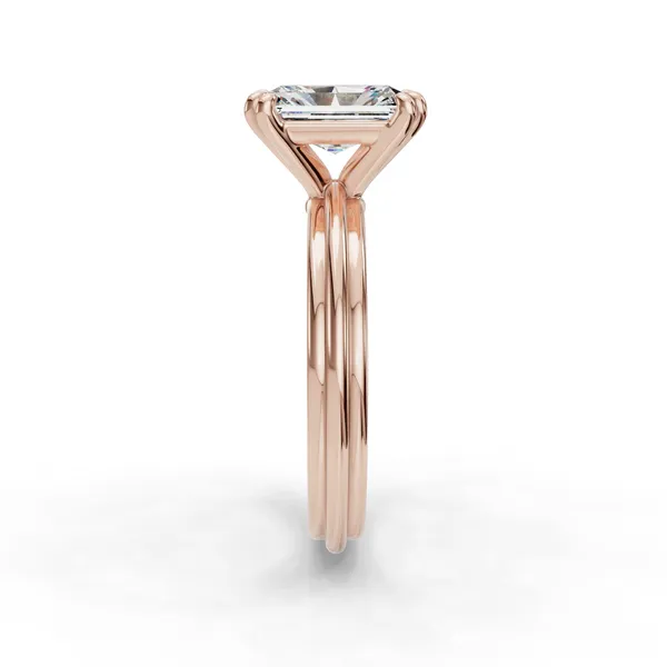 14K Rose Gold Radiant Engagement Ring Setting Image 3 SVS Fine Jewelry Oceanside, NY