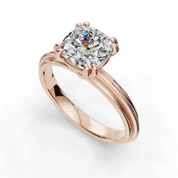 14K Rose Gold Cushion Engagement Ring Setting SVS Fine Jewelry Oceanside, NY
