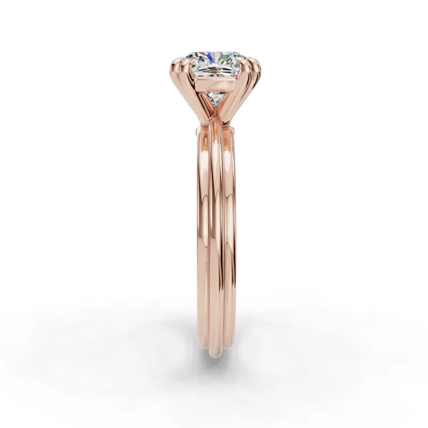 14K Rose Gold Cushion Engagement Ring Setting Image 3 SVS Fine Jewelry Oceanside, NY
