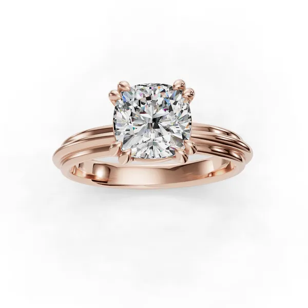14K Rose Gold Cushion Engagement Ring Setting Image 4 SVS Fine Jewelry Oceanside, NY