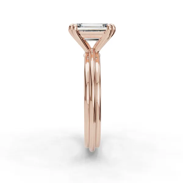 14K Rose Gold Emerald Engagement Ring Setting Image 3 SVS Fine Jewelry Oceanside, NY