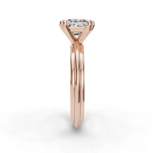 14K Rose Gold Princess Engagement Ring Setting Image 3 SVS Fine Jewelry Oceanside, NY