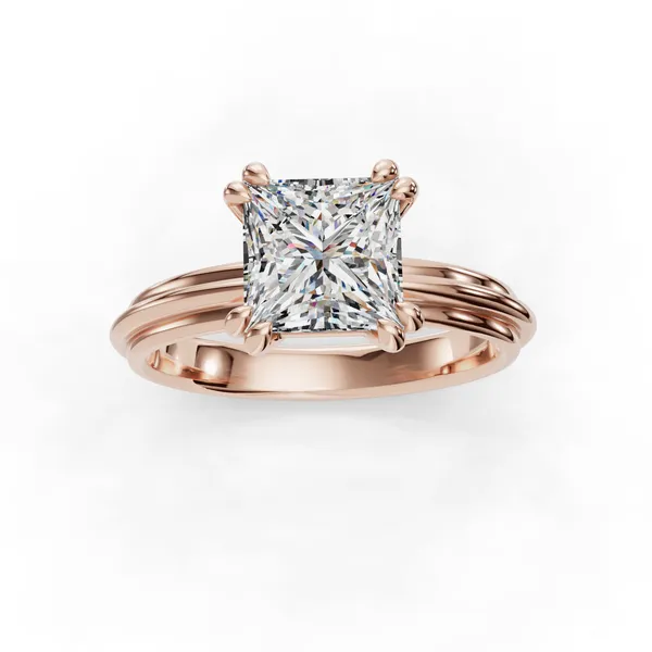 14K Rose Gold Princess Engagement Ring Setting Image 4 SVS Fine Jewelry Oceanside, NY