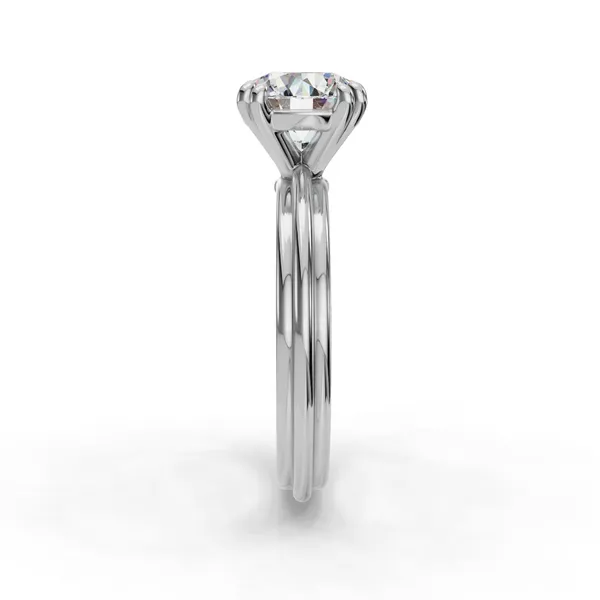 14K White Gold Round Engagement Ring Setting Image 3 SVS Fine Jewelry Oceanside, NY