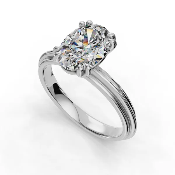 14K White Gold Oval Engagement Ring Setting SVS Fine Jewelry Oceanside, NY