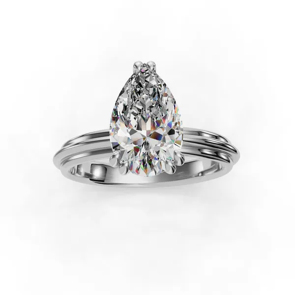 14K White Gold Pear Engagement Ring Setting Image 4 SVS Fine Jewelry Oceanside, NY