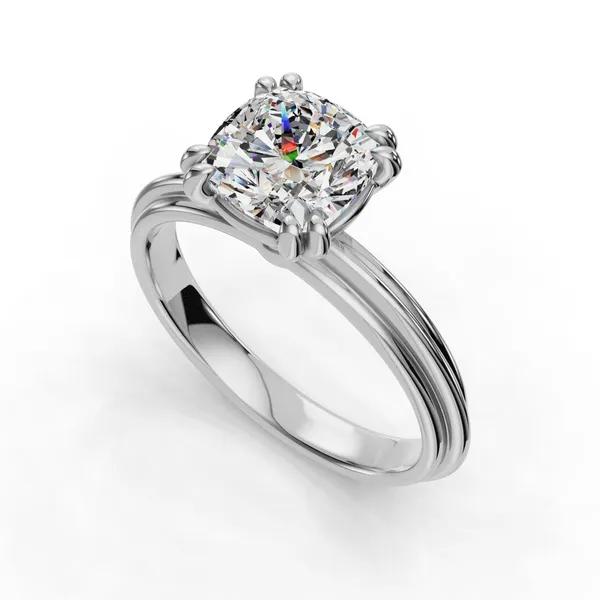 14K White Gold Cushion Engagement Ring Setting SVS Fine Jewelry Oceanside, NY