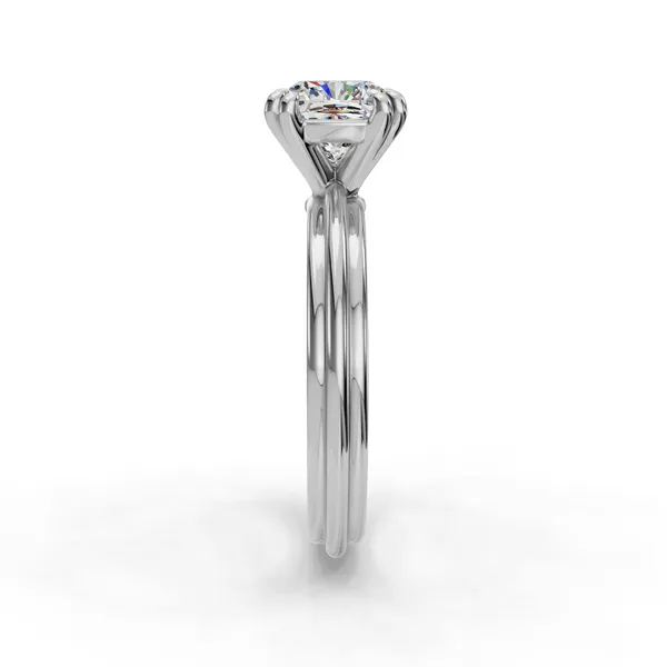 14K White Gold Cushion Engagement Ring Setting Image 3 SVS Fine Jewelry Oceanside, NY