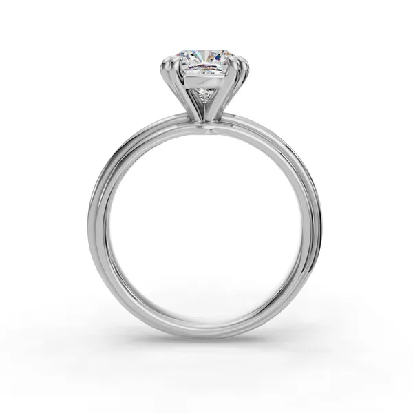 14K White Gold Cushion Engagement Ring Setting Image 2 SVS Fine Jewelry Oceanside, NY