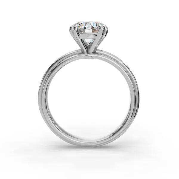 14K White Gold Round Engagement Ring Setting Image 2 SVS Fine Jewelry Oceanside, NY