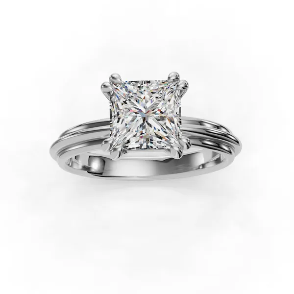 14K White Gold Princess Engagement Ring Setting Image 4 SVS Fine Jewelry Oceanside, NY