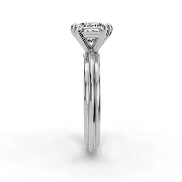 14K White Gold Princess Engagement Ring Setting Image 3 SVS Fine Jewelry Oceanside, NY