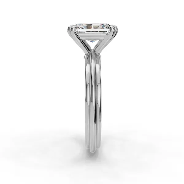 14K White Gold Radiant Engagement Ring Setting Image 3 SVS Fine Jewelry Oceanside, NY