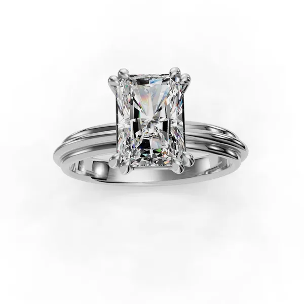 14K White Gold Radiant Engagement Ring Setting Image 4 SVS Fine Jewelry Oceanside, NY