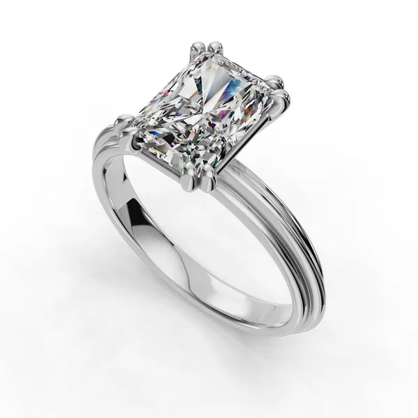 14K White Gold Radiant Engagement Ring Setting SVS Fine Jewelry Oceanside, NY