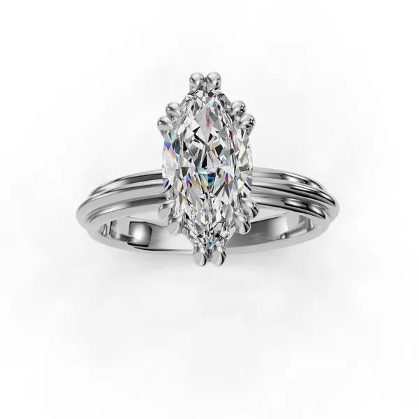 14K White Gold Marquise Engagement Ring Setting Image 4 SVS Fine Jewelry Oceanside, NY