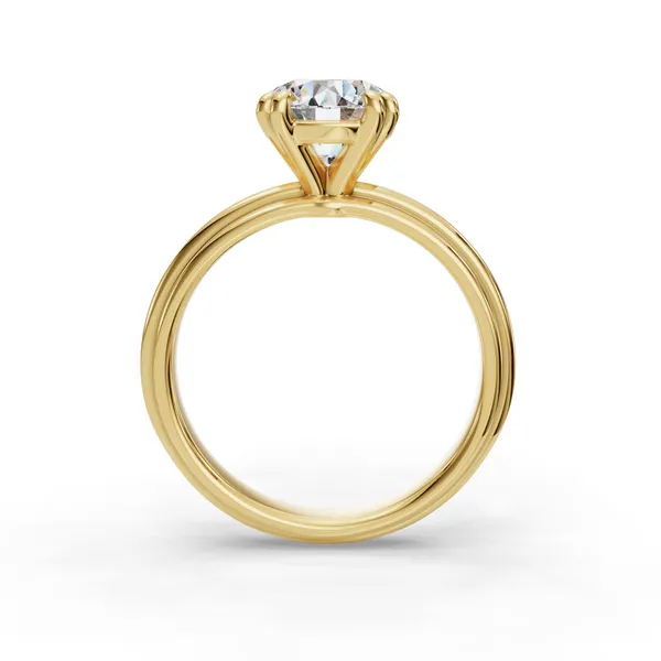 14K Yellow Gold Round Engagement Ring Setting Image 2 SVS Fine Jewelry Oceanside, NY