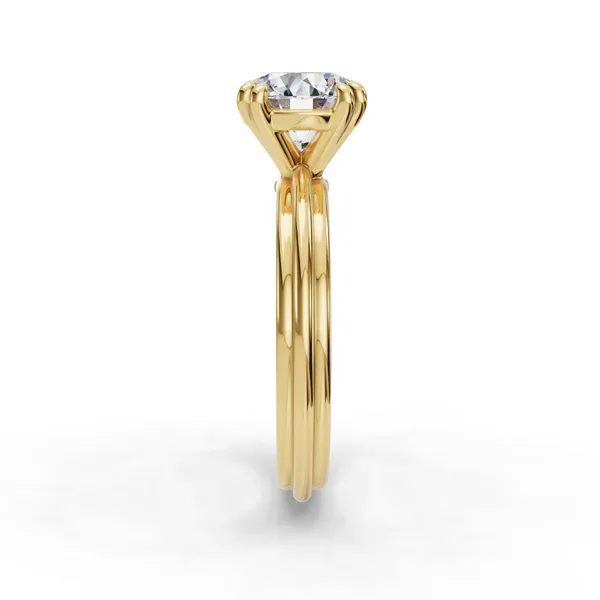 14K Yellow Gold Round Engagement Ring Setting Image 3 SVS Fine Jewelry Oceanside, NY
