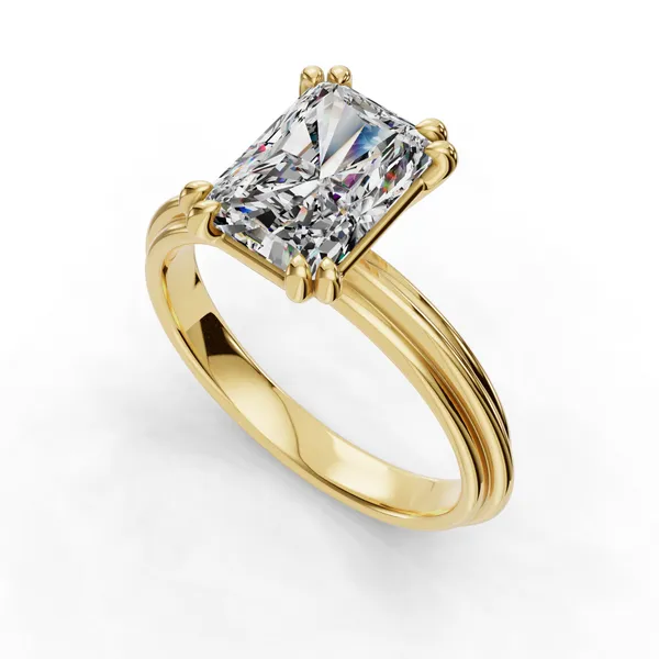 14K Yellow Gold Radiant Engagement Ring Setting SVS Fine Jewelry Oceanside, NY