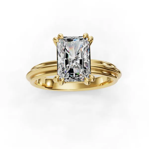 14K Yellow Gold Radiant Engagement Ring Setting Image 4 SVS Fine Jewelry Oceanside, NY