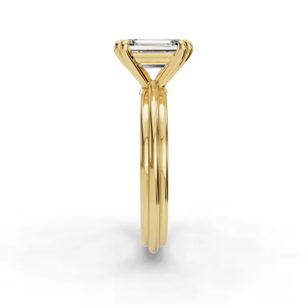 14K Yellow Gold Emerald Engagement Ring Setting Image 3 SVS Fine Jewelry Oceanside, NY