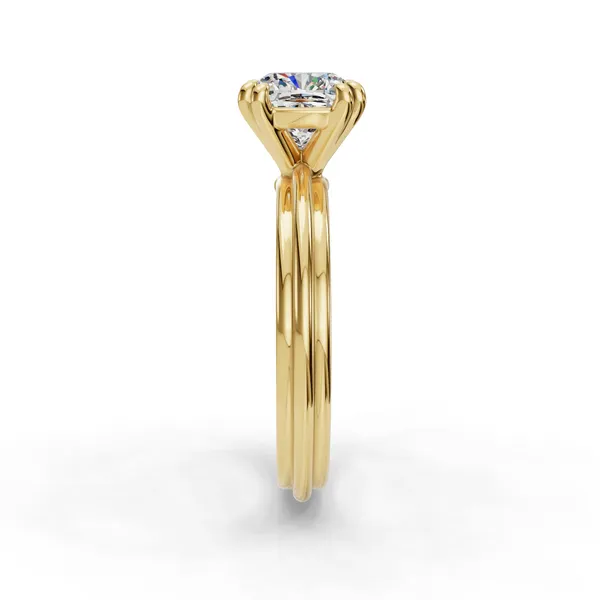 14K Yellow Gold Cushion Engagement Ring Setting Image 3 SVS Fine Jewelry Oceanside, NY