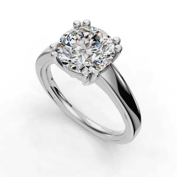 14K White Gold Round Engagement Ring Setting SVS Fine Jewelry Oceanside, NY