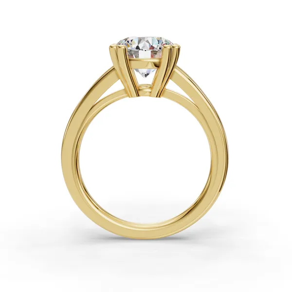 14K Yellow Gold Round Engagement Ring Setting Image 2 SVS Fine Jewelry Oceanside, NY