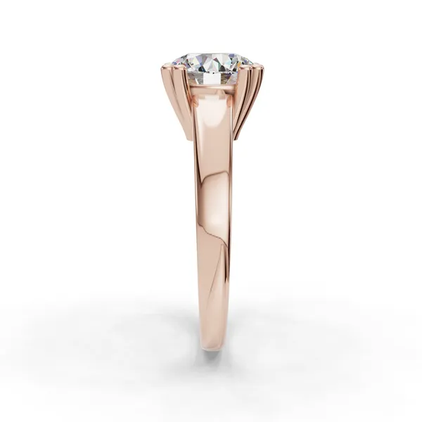18K Rose Gold Round Engagement Ring Setting Image 3 SVS Fine Jewelry Oceanside, NY