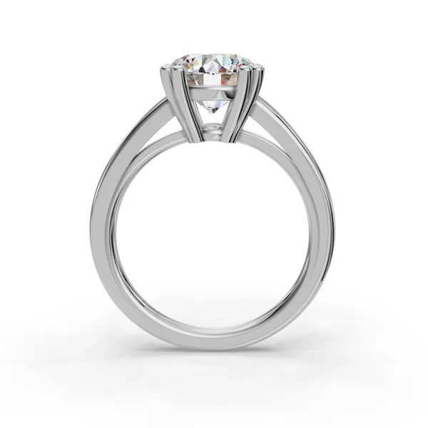 18K White Gold Round Engagement Ring Setting Image 2 SVS Fine Jewelry Oceanside, NY