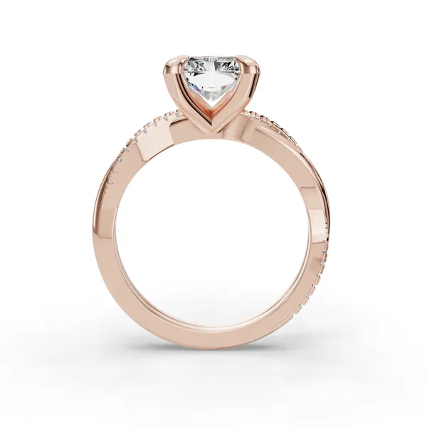 14K Rose Gold Radiant Engagement Ring Setting Image 2 SVS Fine Jewelry Oceanside, NY