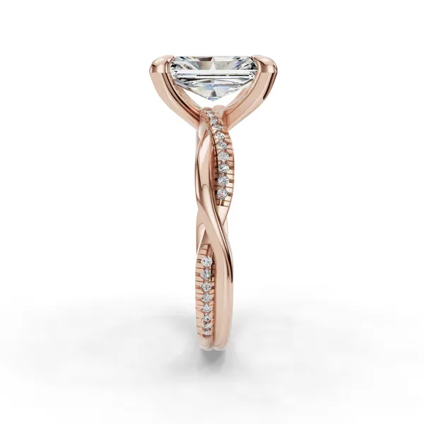 14K Rose Gold Radiant Engagement Ring Setting Image 3 SVS Fine Jewelry Oceanside, NY