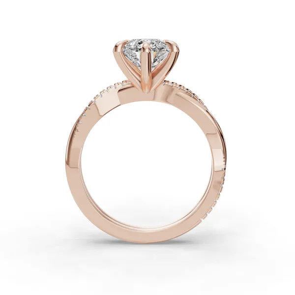 14K Rose Gold Pear Engagement Ring Setting Image 2 SVS Fine Jewelry Oceanside, NY