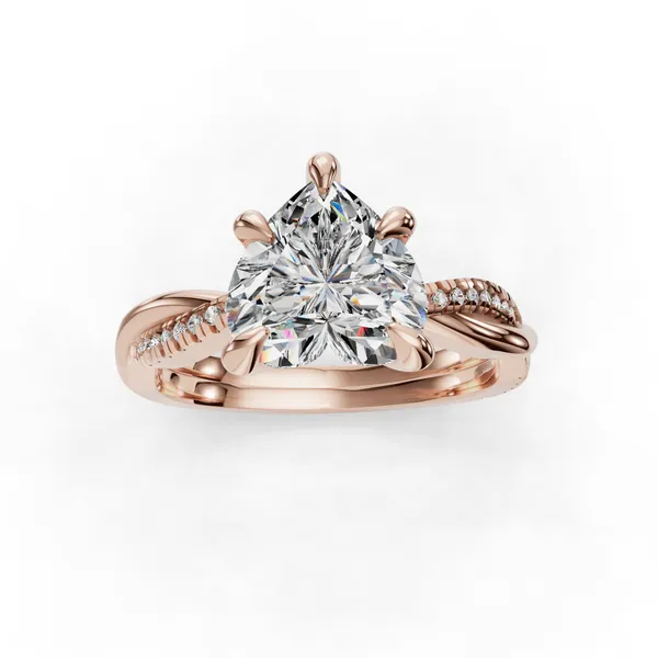 14K Rose Gold Heart Engagement Ring Setting Image 4 SVS Fine Jewelry Oceanside, NY