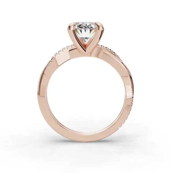 14K Rose Gold Oval Engagement Ring Setting Image 2 SVS Fine Jewelry Oceanside, NY