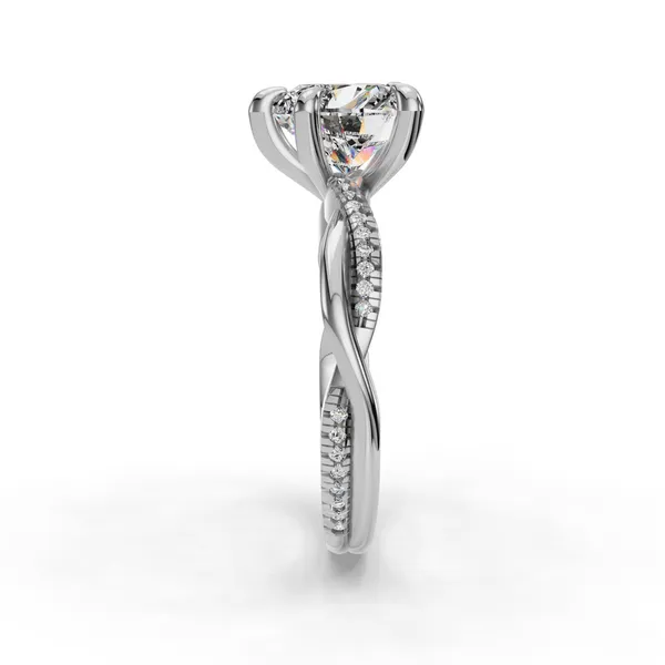 14K White Gold Heart Engagement Ring Setting Image 3 SVS Fine Jewelry Oceanside, NY