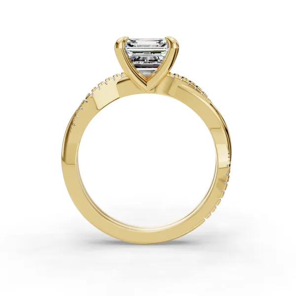 14K Yellow Gold Asscher Engagement Ring Setting Image 2 SVS Fine Jewelry Oceanside, NY