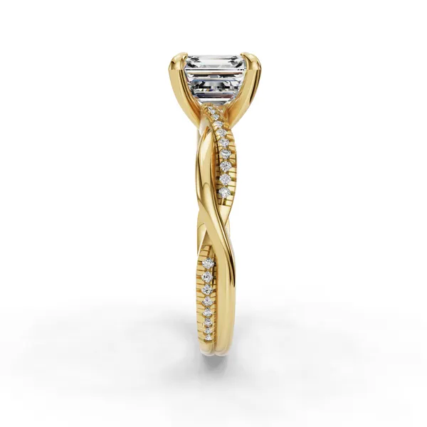 14K Yellow Gold Asscher Engagement Ring Setting Image 3 SVS Fine Jewelry Oceanside, NY