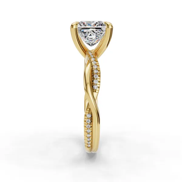 14K Yellow Gold Princess Engagement Ring Setting Image 3 SVS Fine Jewelry Oceanside, NY