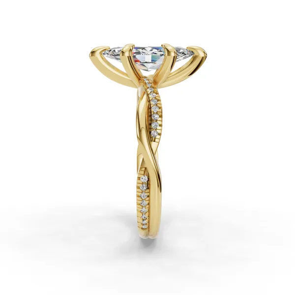 14K Yellow Gold Marquise Engagement Ring Setting Image 3 SVS Fine Jewelry Oceanside, NY