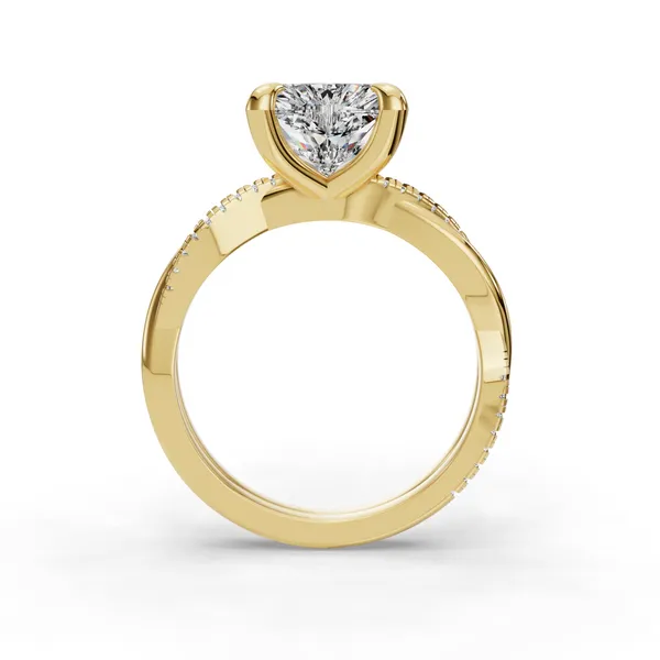 14K Yellow Gold Heart Engagement Ring Setting Image 2 SVS Fine Jewelry Oceanside, NY