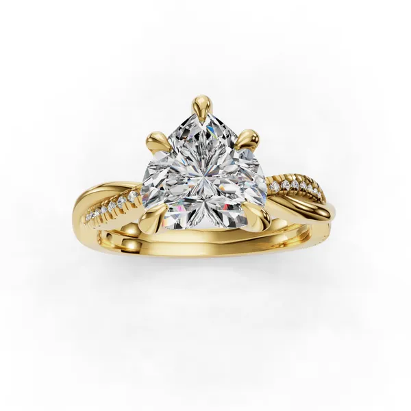 14K Yellow Gold Heart Engagement Ring Setting Image 4 SVS Fine Jewelry Oceanside, NY