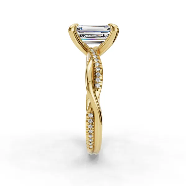 14K Yellow Gold Emerald Engagement Ring Setting Image 3 SVS Fine Jewelry Oceanside, NY