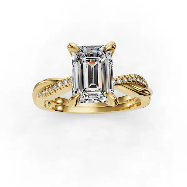 14K Yellow Gold Cushion Engagement Ring Setting Image 4 SVS Fine Jewelry Oceanside, NY