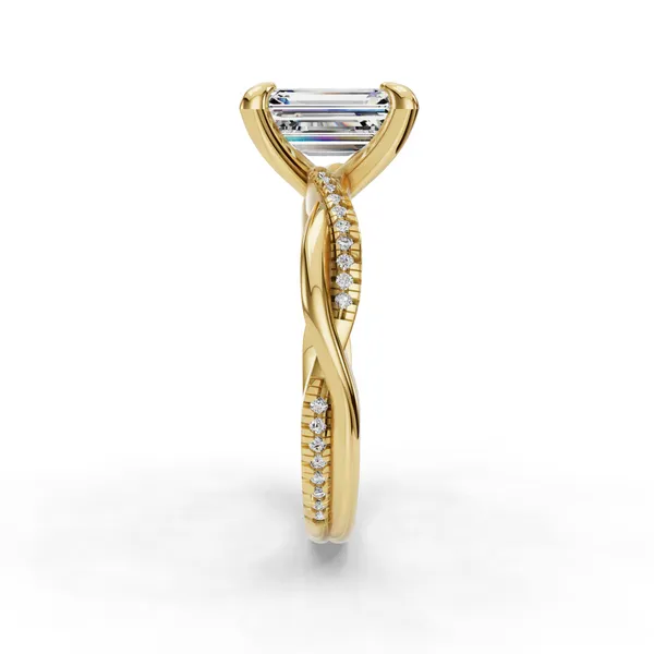 14K Yellow Gold Cushion Engagement Ring Setting Image 3 SVS Fine Jewelry Oceanside, NY