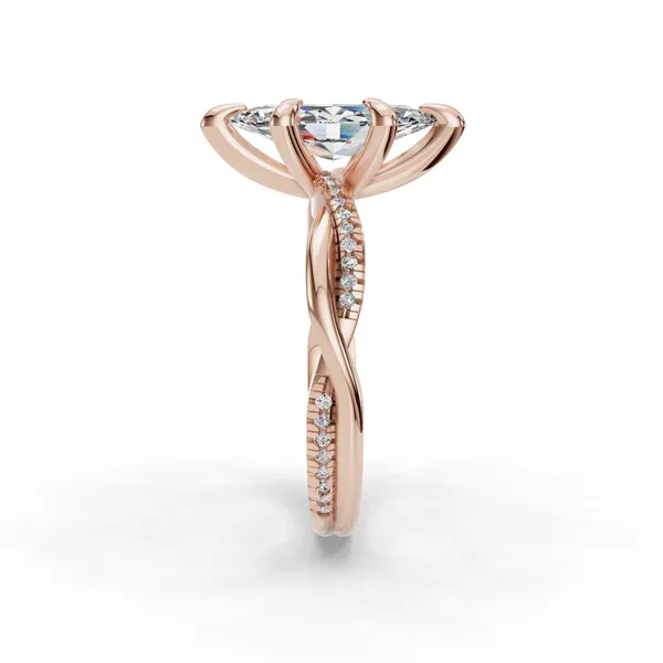 18K Rose Gold Marquise Engagement Ring Setting Image 3 SVS Fine Jewelry Oceanside, NY