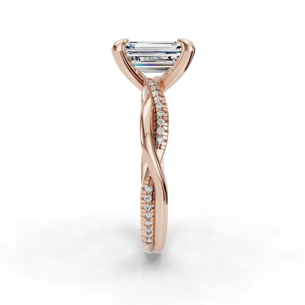 18K Rose Gold Emerald Engagement Ring Setting Image 3 SVS Fine Jewelry Oceanside, NY