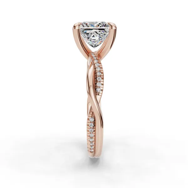 18K Rose Gold Princess Engagement Ring Setting Image 3 SVS Fine Jewelry Oceanside, NY