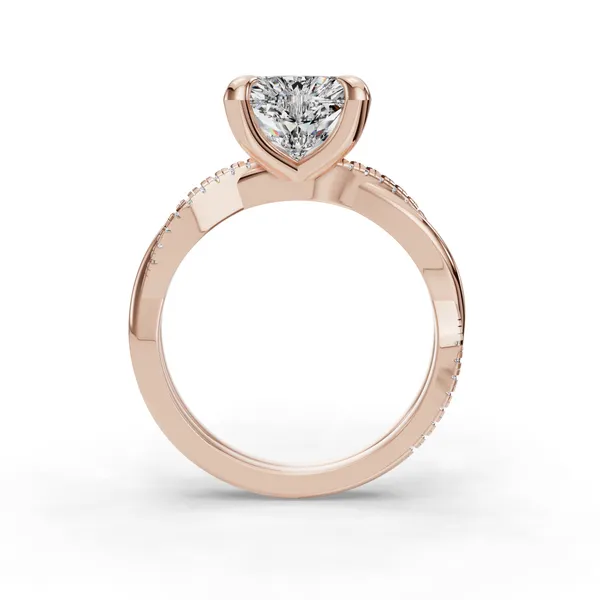 18K Rose Gold Heart Engagement Ring Setting Image 2 SVS Fine Jewelry Oceanside, NY