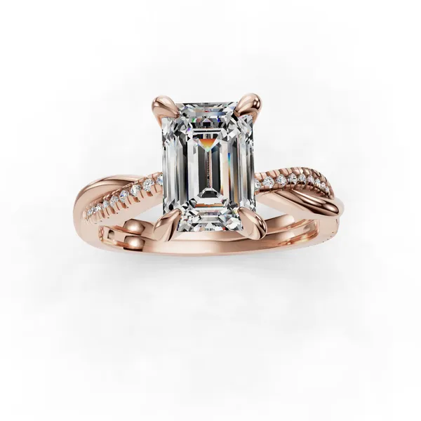 18K Rose Gold Cushion Engagement Ring Setting Image 4 SVS Fine Jewelry Oceanside, NY